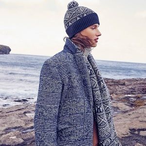 NWT J Crew Wool Topcoat in Navy Plaid